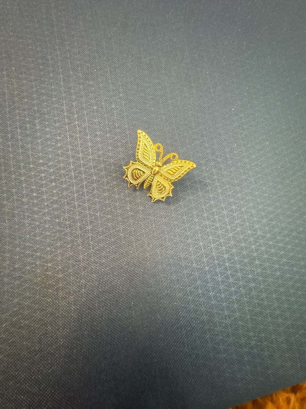 J2 Vintage Gold Tone Filigree Butterfly Brooch Pin